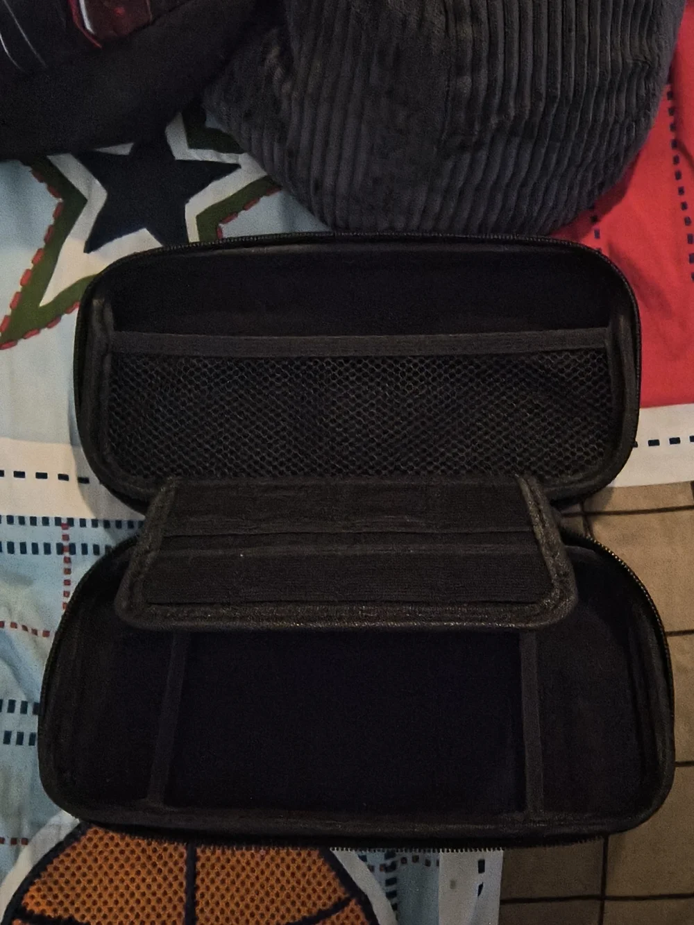 Black Protective Hard Shell Electronics Case with Carbon Texture